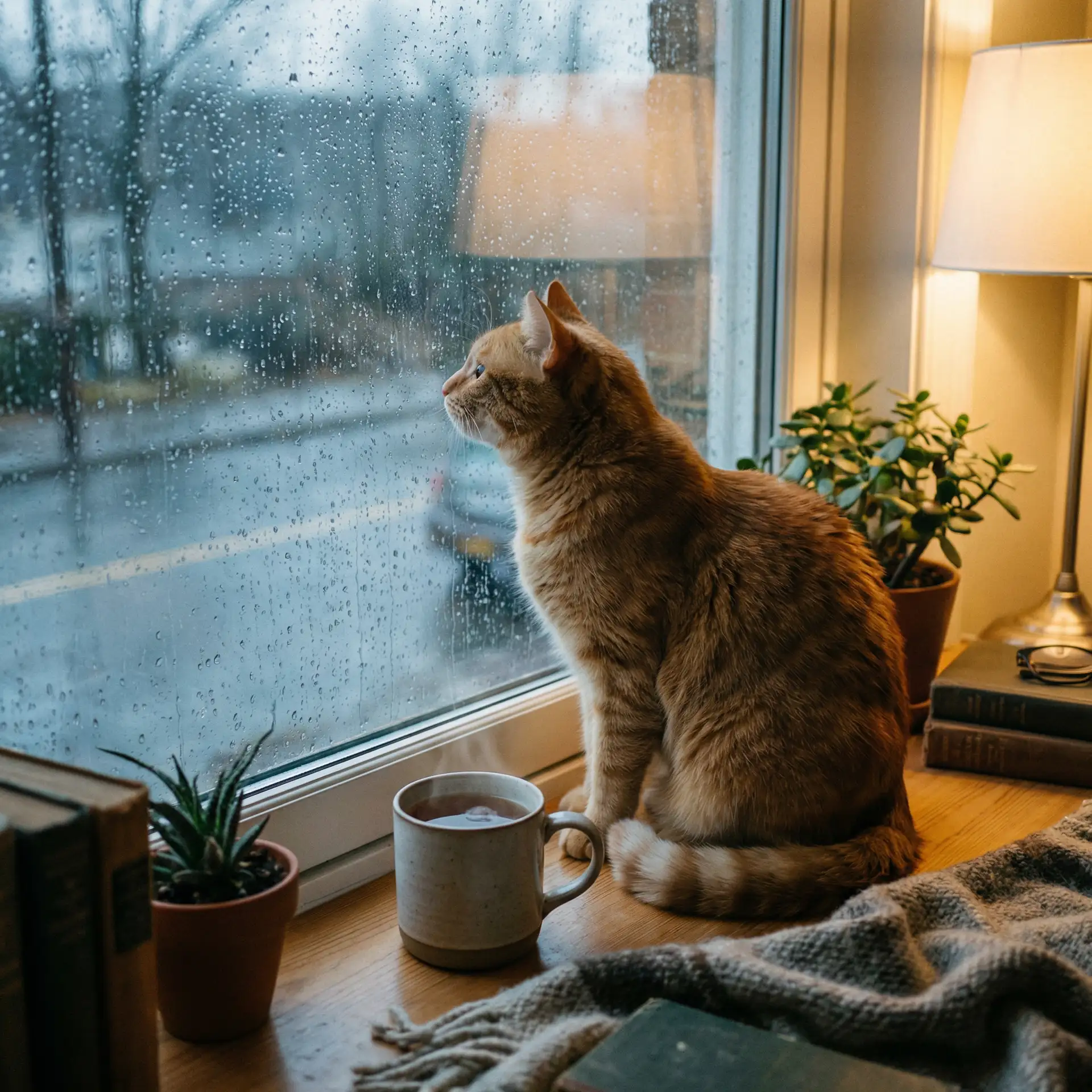 猫咪望着窗外的雨 - 霸王神枪下载